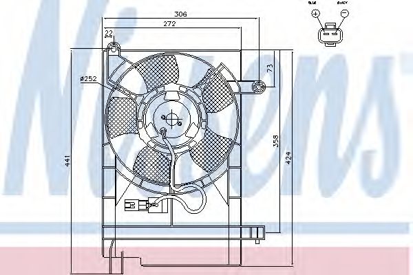 Вентилятор радиатора системы охлаждения двигателя Nissens 85062