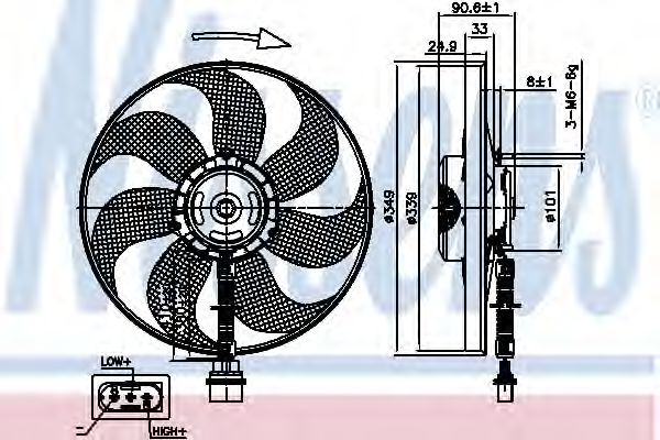 Вентилятор радиатора системы охлаждения двигателя Nissens 85544