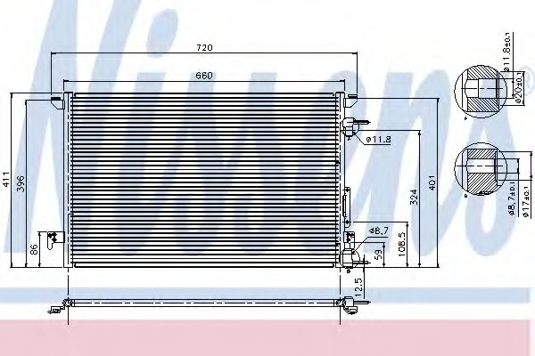 Радиатор кондиционера (конденсатор) Nissens 94597