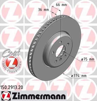 Тормозной диск ZIMMERMANN 150291320