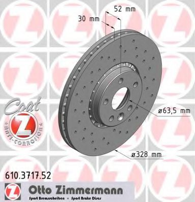 Тормозной диск ZIMMERMANN 610371752