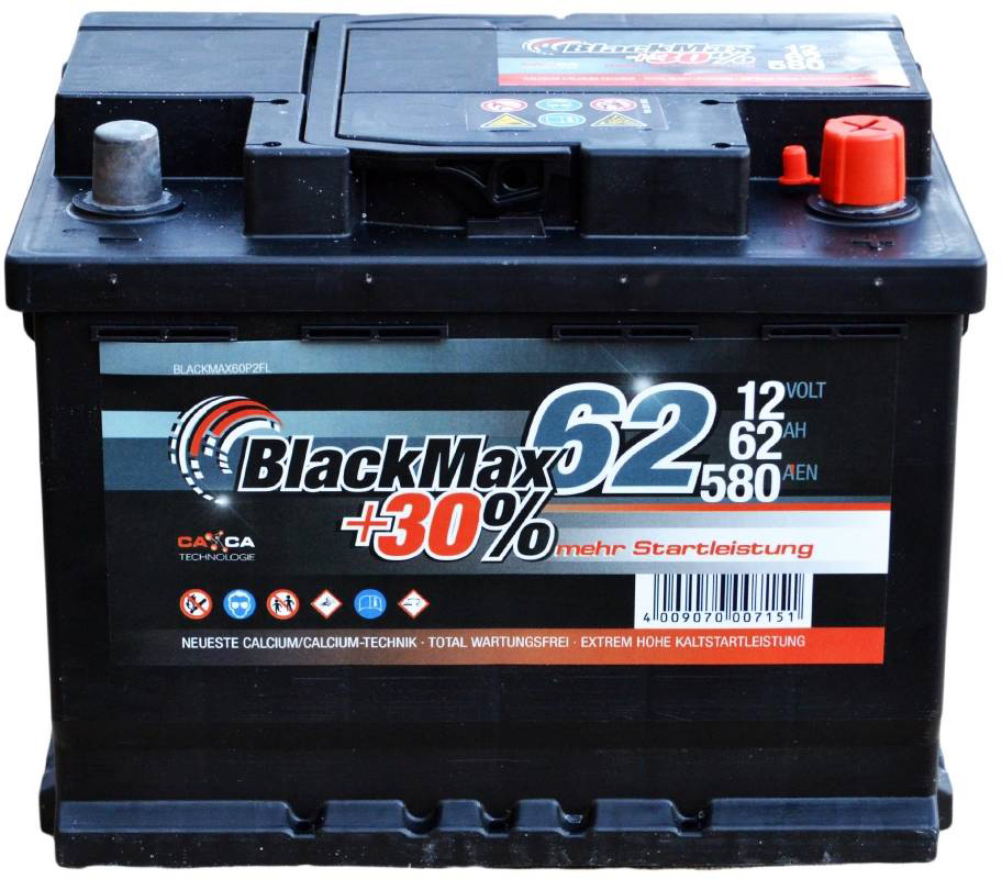 Аккумулятор автомобильный BlackMax 62Ah 580A (EN) BlackMax B5005