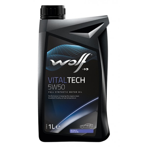 Синтетическое моторное масло WOLF VITALTECH 5W-50, 1л WOLF 8314629