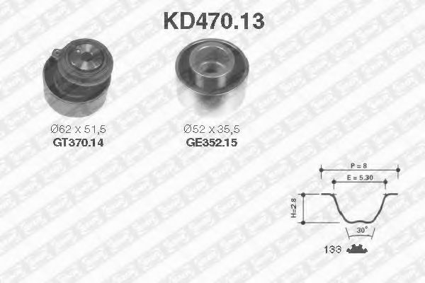 Комплект ремня ГРМ SNR KD47013