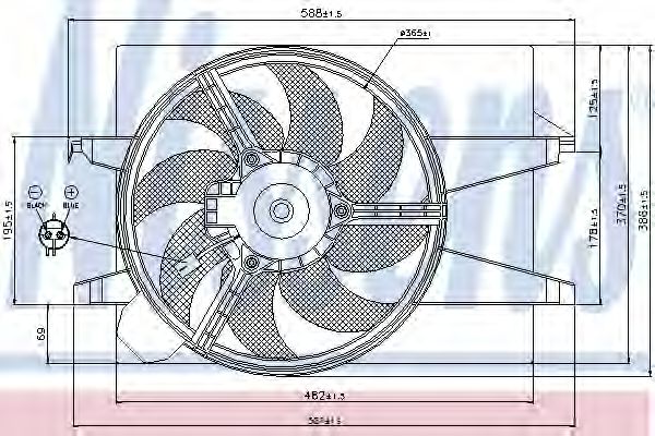 Вентилятор радиатора системы охлаждения двигателя Nissens 85030