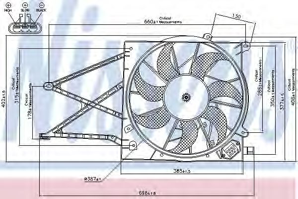 Вентилятор радиатора системы охлаждения двигателя Nissens 85176