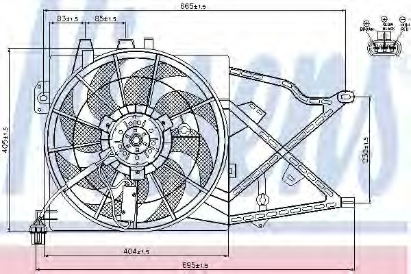 Вентилятор радиатора системы охлаждения двигателя Nissens 85208