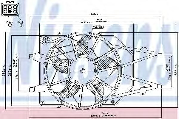 Вентилятор радиатора системы охлаждения двигателя Nissens 85216