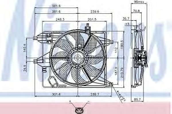 Вентилятор радиатора системы охлаждения двигателя Nissens 85252