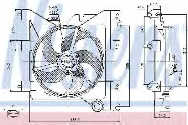 Вентилятор радиатора системы охлаждения двигателя Nissens 85316