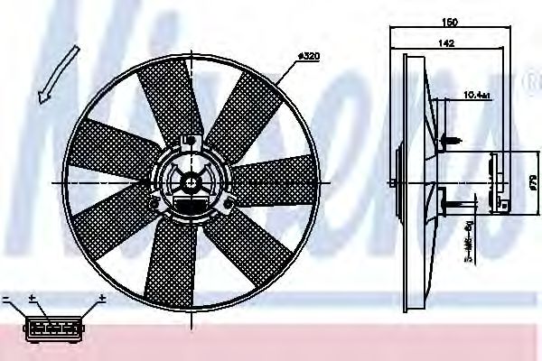 Вентилятор радиатора системы охлаждения двигателя Nissens 85538