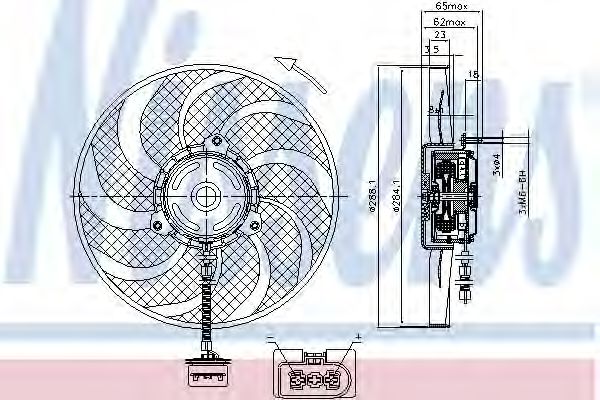 Вентилятор радиатора системы охлаждения двигателя Nissens 85541