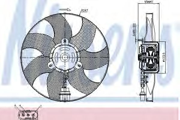 Вентилятор радиатора системы охлаждения двигателя Nissens 85543