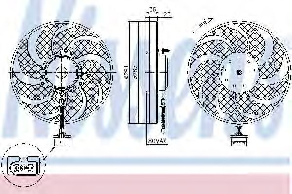 Вентилятор радиатора системы охлаждения двигателя Nissens 85545