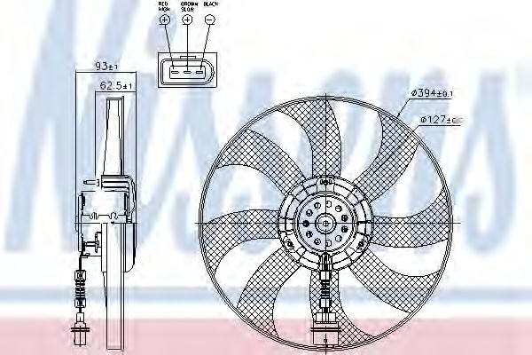 Вентилятор радиатора системы охлаждения двигателя Nissens 85549