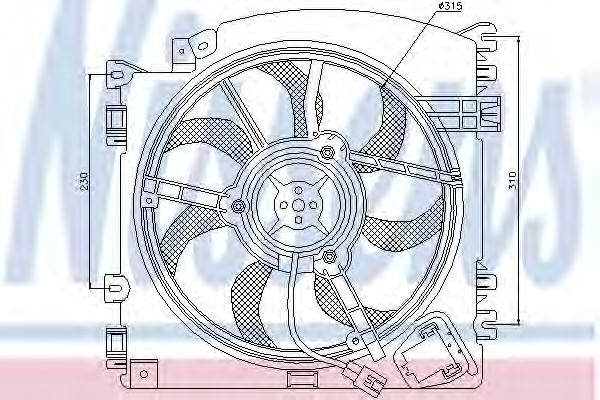 Вентилятор радиатора системы охлаждения двигателя Nissens 85598
