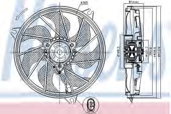 Вентилятор радиатора системы охлаждения двигателя Nissens 85607