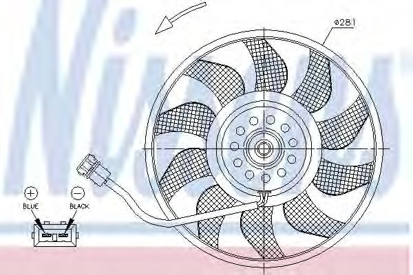 Вентилятор радиатора системы охлаждения двигателя Nissens 85618