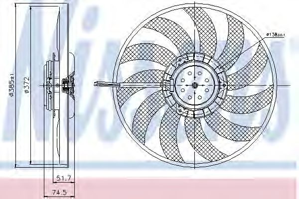 Вентилятор радиатора системы охлаждения двигателя Nissens 85638