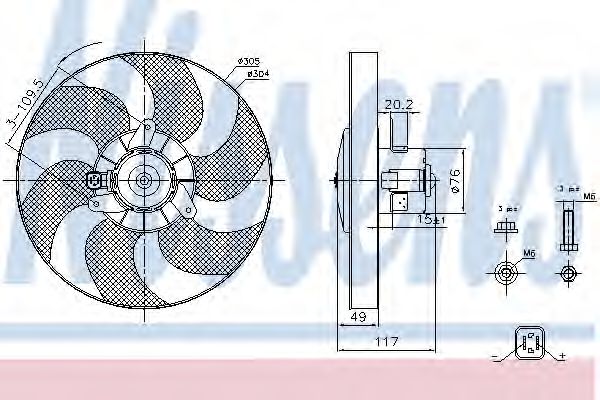 Вентилятор радиатора системы охлаждения двигателя Nissens 85658