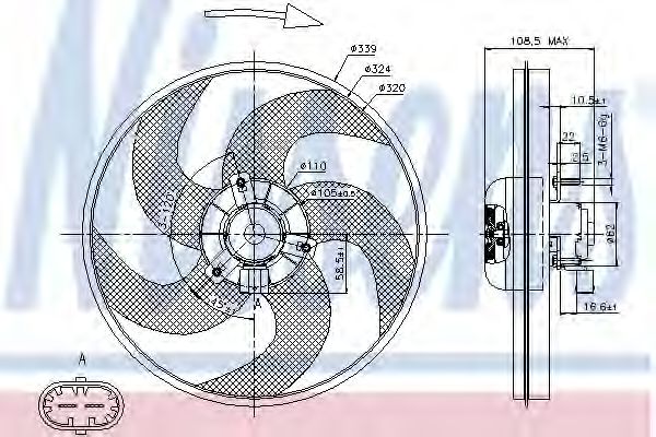 Вентилятор радиатора системы охлаждения двигателя Nissens 85672