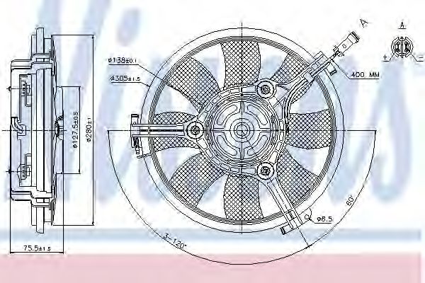 Вентилятор радиатора системы охлаждения двигателя Nissens 85691