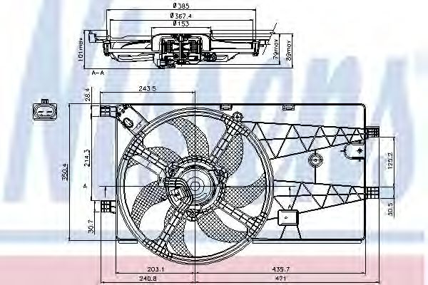 Вентилятор радиатора системы охлаждения двигателя Nissens 85693
