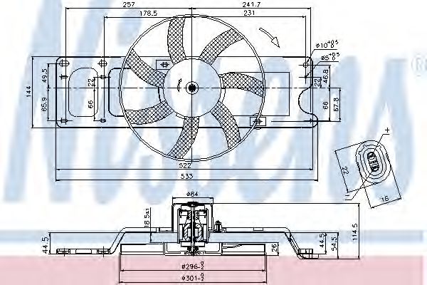 Вентилятор радиатора системы охлаждения двигателя Nissens 85712