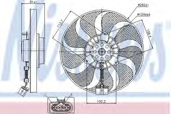 Вентилятор радиатора системы охлаждения двигателя Nissens 85715