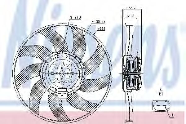 Вентилятор радиатора системы охлаждения двигателя Nissens 85727