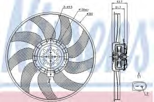 Вентилятор радиатора системы охлаждения двигателя Nissens 85728
