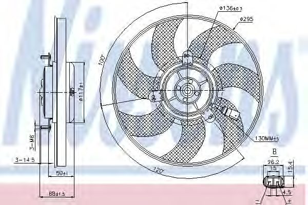 Вентилятор радиатора системы охлаждения двигателя Nissens 85733