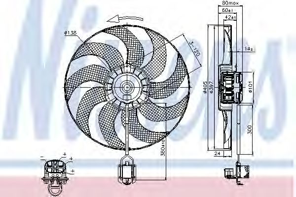 Вентилятор радиатора системы охлаждения двигателя Nissens 85748