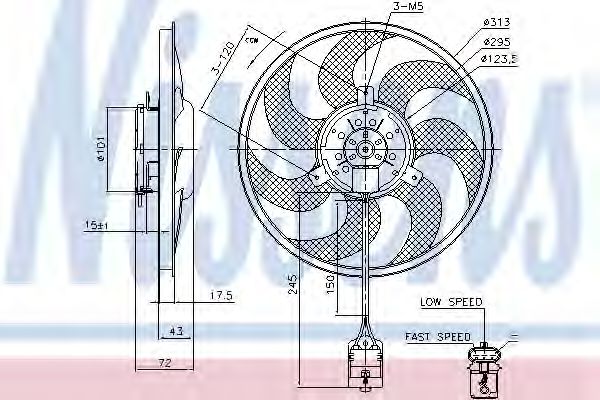Вентилятор радиатора системы охлаждения двигателя Nissens 85754