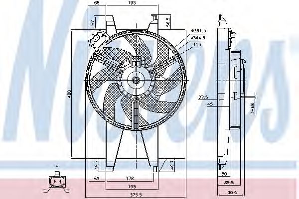 Вентилятор радиатора системы охлаждения двигателя Nissens 85767
