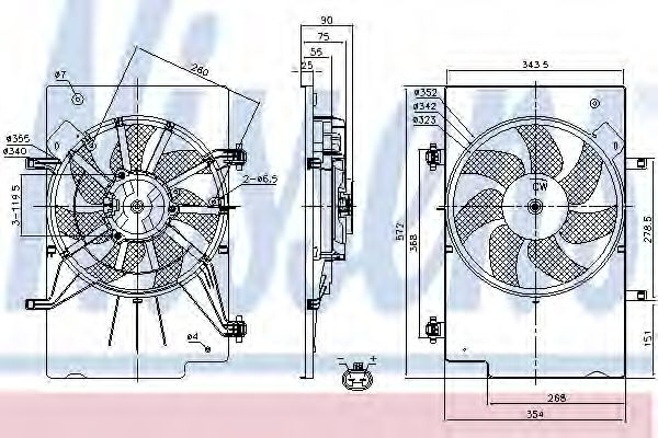 Вентилятор радиатора системы охлаждения двигателя Nissens 85768