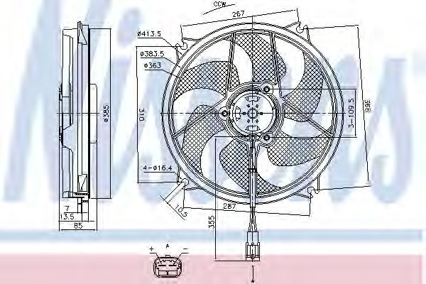 Вентилятор радиатора системы охлаждения двигателя Nissens 85790