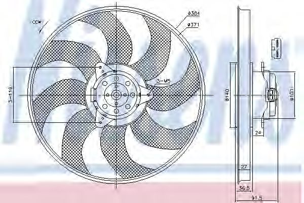 Вентилятор радиатора системы охлаждения двигателя Nissens 85794