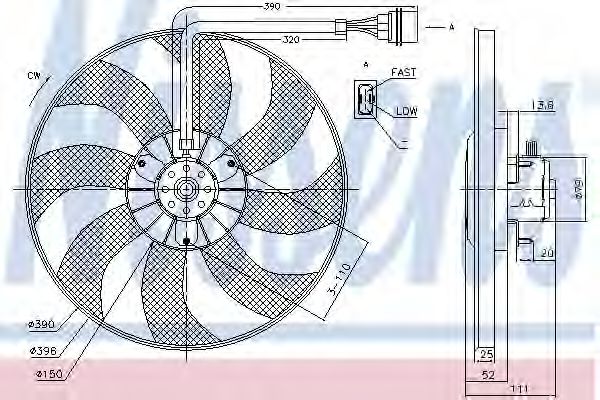 Вентилятор радиатора системы охлаждения двигателя Nissens 85796