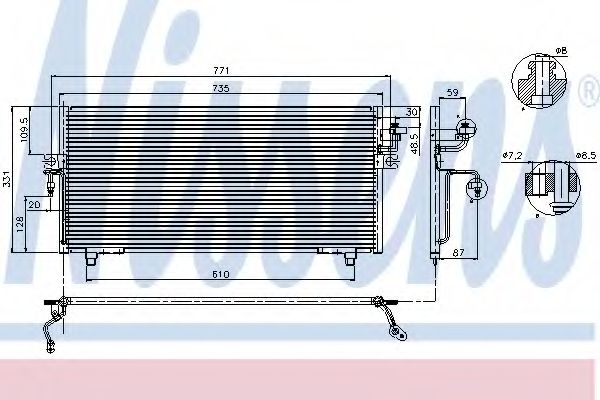 Радиатор кондиционера (конденсатор) Nissens 94299