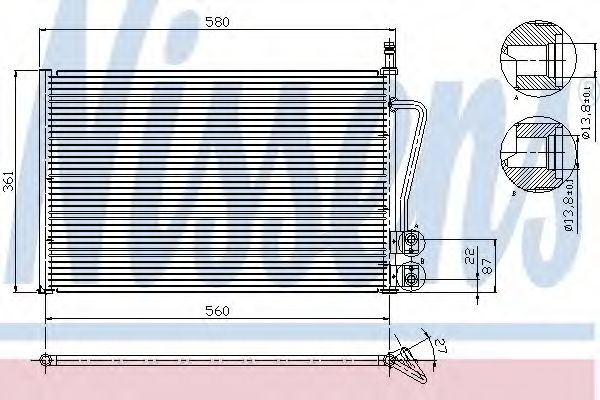 Радиатор кондиционера (конденсатор) Nissens 94587
