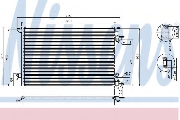 Радиатор кондиционера (конденсатор) Nissens 94598