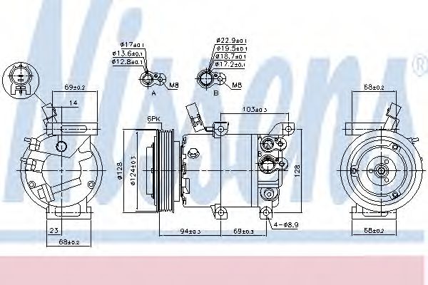 Компрессор кондиционера Nissens 890176