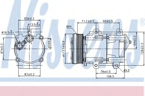 Компрессор кондиционера Nissens 89046