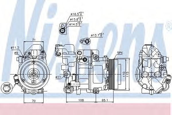 Компрессор кондиционера Nissens 89051