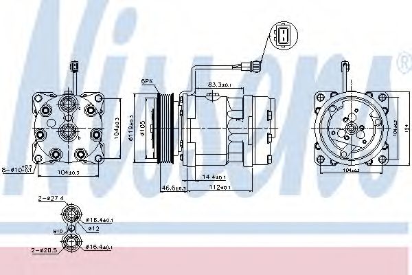 Компрессор кондиционера Nissens 89083