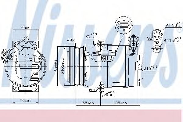 Компрессор кондиционера Nissens 89096