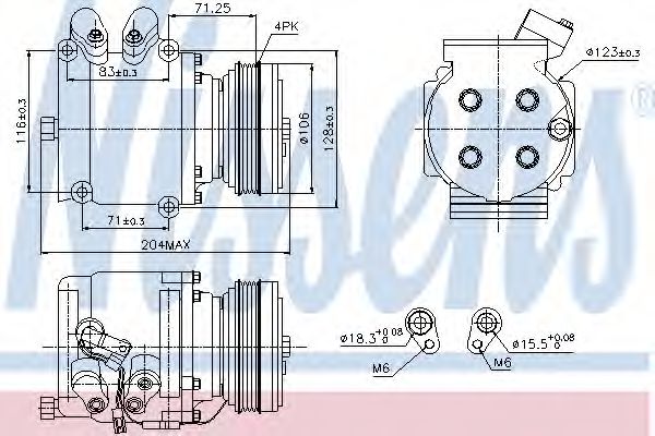 Компрессор кондиционера Nissens 89226
