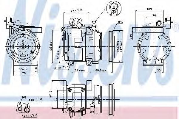 Компрессор кондиционера Nissens 89290