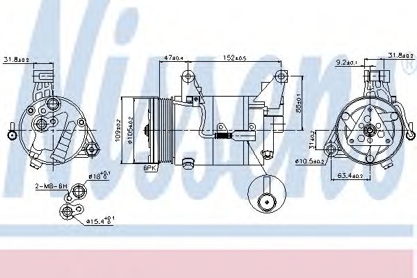 Компрессор кондиционера Nissens 89340